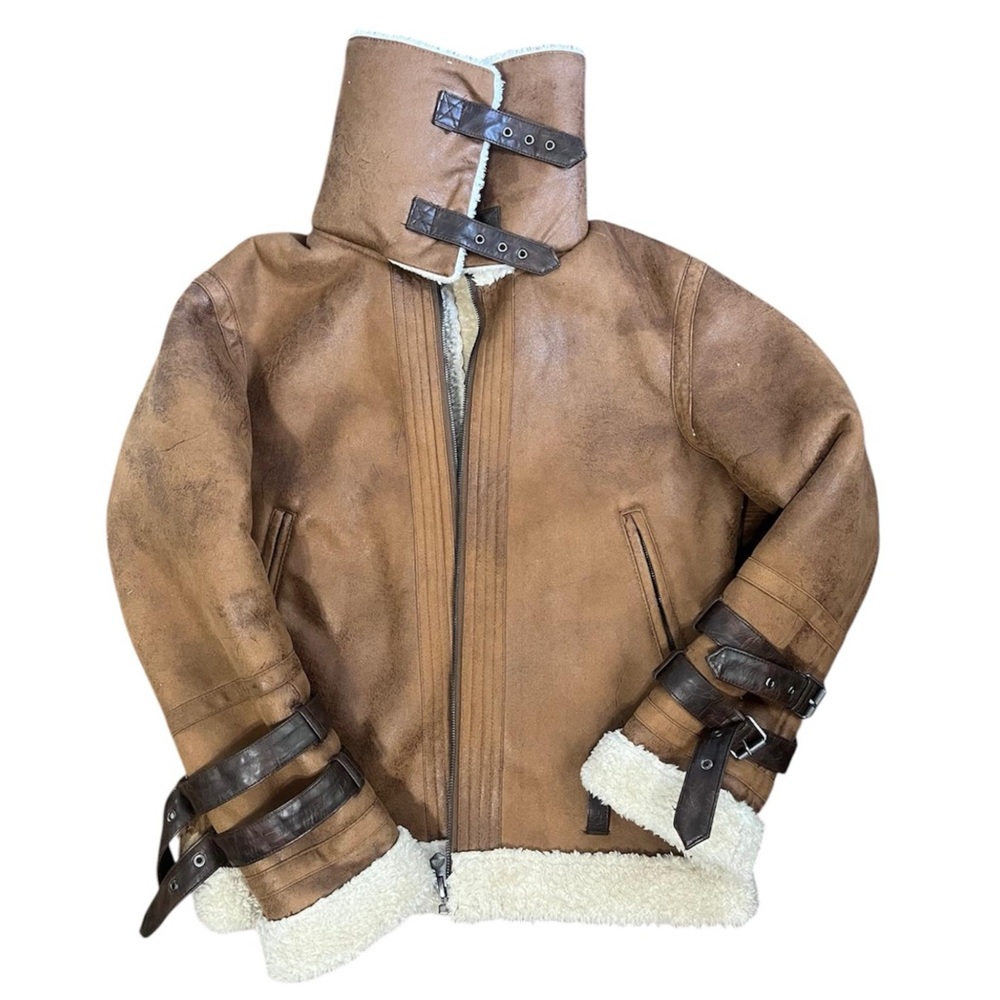 Brown Shearling Aviator Jacket